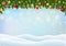Snowfal lBackground With Blue Sky And Christmas Border
