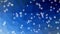 Snowfall animation, snowflakes falling on polygonal crystalic dark blue background, snow falls obliguely. Winter movie