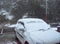 Snowfall on Car with White Snow Flakes in Air - Active Heavy Snowfall during Winter - Cold Wave