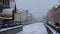 Snowfall in the center of St. Petersburg