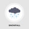 Snowfall icon flat