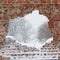 Snowfall in Ruins of the Viljandi Order Castle. A view through opening in the wall