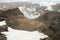 Snowfield on volcanic slopes