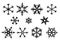 Snowflake black set vector icon - winter