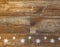 Snowflake border on rustic wood background. For Christmas, winter time, advertisin