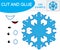 Snowflake cartoon. Activity for children. Cut and glue