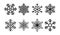 Snowflake for christmas. Icon geometric set of snow. Line winter ornament. White flake of snow. Frozen cold snowflake for xmas