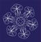 Snowflake close-up. Christmas symbol, Vector
