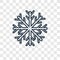 Snowflake concept vector linear icon isolated on transparent background, Snowflake concept transparency logo in outline style
