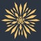 Snowflake crystal mandala, single star flower icon, vector illustration for decorative design