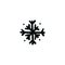 Snowflake doodle icon, vector illustration