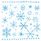 Snowflake doodle set. Illustration.