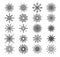 Snowflake drawing winter set vector illustration for Christmas a