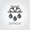 Snowflake and drop flat icon. Symbol of defrosting, air conditioning and change of seasons concept