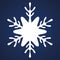 Snowflake. Festive ornament. Vector illustration. Isolated blue background. Flat style. A fragile crystal of intricate shape.