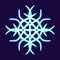 snowflake glowing desktop icon, neon sticker, neon figure, glowing figure, neon geometrical figures