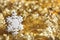 Snowflake Golden Background, Sparkling Snow Flakes Decoration