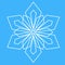 Snowflake icon, Christmas decoration. Ice snowflake, symmetrical star mandala vector