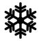 Snowflake icon. Christmas and winter theme. Simple flat black illustration with rounded corners on white background