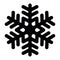 Snowflake icon. Christmas and winter theme. Simple flat black illustration with rounded corners on white background