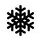 Snowflake icon. Christmas and winter theme. Simple flat black illustration on white background