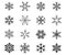 Snowflake icon set on a white background