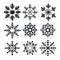 Snowflake Icons Set: Bold Patterns And Typography In Black And White