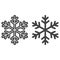 Snowflake line and glyph icon, New year