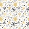 Snowflake line seamless pattern winter ice snow