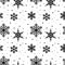 Snowflake line seamless pattern winter ice snow