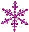 Snowflake made from different cut amethysts