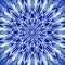 Snowflake mandala sacred geometry illustration in blue ice