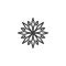 Snowflake ornate line icon
