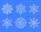 Snowflake papercut silhouette. Vector collection templates.Design elements