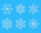 Snowflake papercut silhouette. Vector collection templates.Design elements