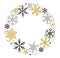 Snowflake pattern banner winter border snow frame