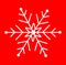 Snowflake on a red background