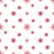 Snowflake red white background