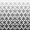 Snowflake seamless pattern. Repeating fades degrade snowflakes background. Repeated fadew geometric texture. Gradation faded