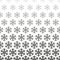 Snowflake seamless pattern. Repeating fades degrade snowflakes background. Repeated fadew geometric texture. Gradation faded