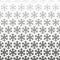 Snowflake seamless pattern. Repeating fades degrade snowflakes background. Repeated fadew geometric texture. Gradation faded