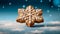 Snowflake shaped gingerbread cookie, a sweet winter tradition and decoration generated by AI