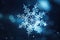 a snowflake is shown on a dark background with boke. generative ai