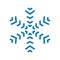 Snowflake sign. Blue Snowflake icon isolated on white background. Snow flake silhouette. Symbol of snow, holiday, cold