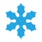 Snowflake sign. Blue Snowflake icon isolated on white background. Snow flake silhouette. Symbol of snow, holiday, cold