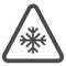 Snowflake sign icon, warning sign vector