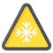 Snowflake sign icon, warning sign vector
