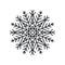 Snowflake Silhouette Colorless Vector Illustration