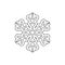 Snowflake silhouette icon. Snow flake stencil blueprint.