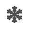 Snowflake silhouette icon. Snow flake stencil blueprint.